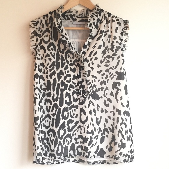 Violet & Claire leopard black and white top Sz M - Picture 3 of 8